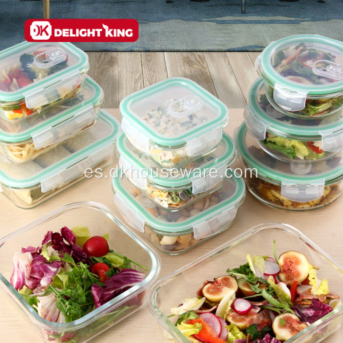 Caja de almuerzo de vidrio de vidrio de preparación de comida de comida